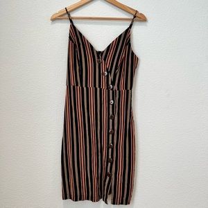 Xhilaration Striped Button Up Dress - M
